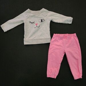 Carter's 2-Piece Kitty Ears Sweatshirt & Pants Set 12mo